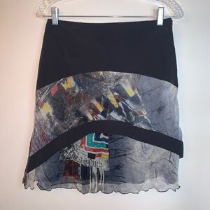 Save The Queen Mini Skirt Black Print S